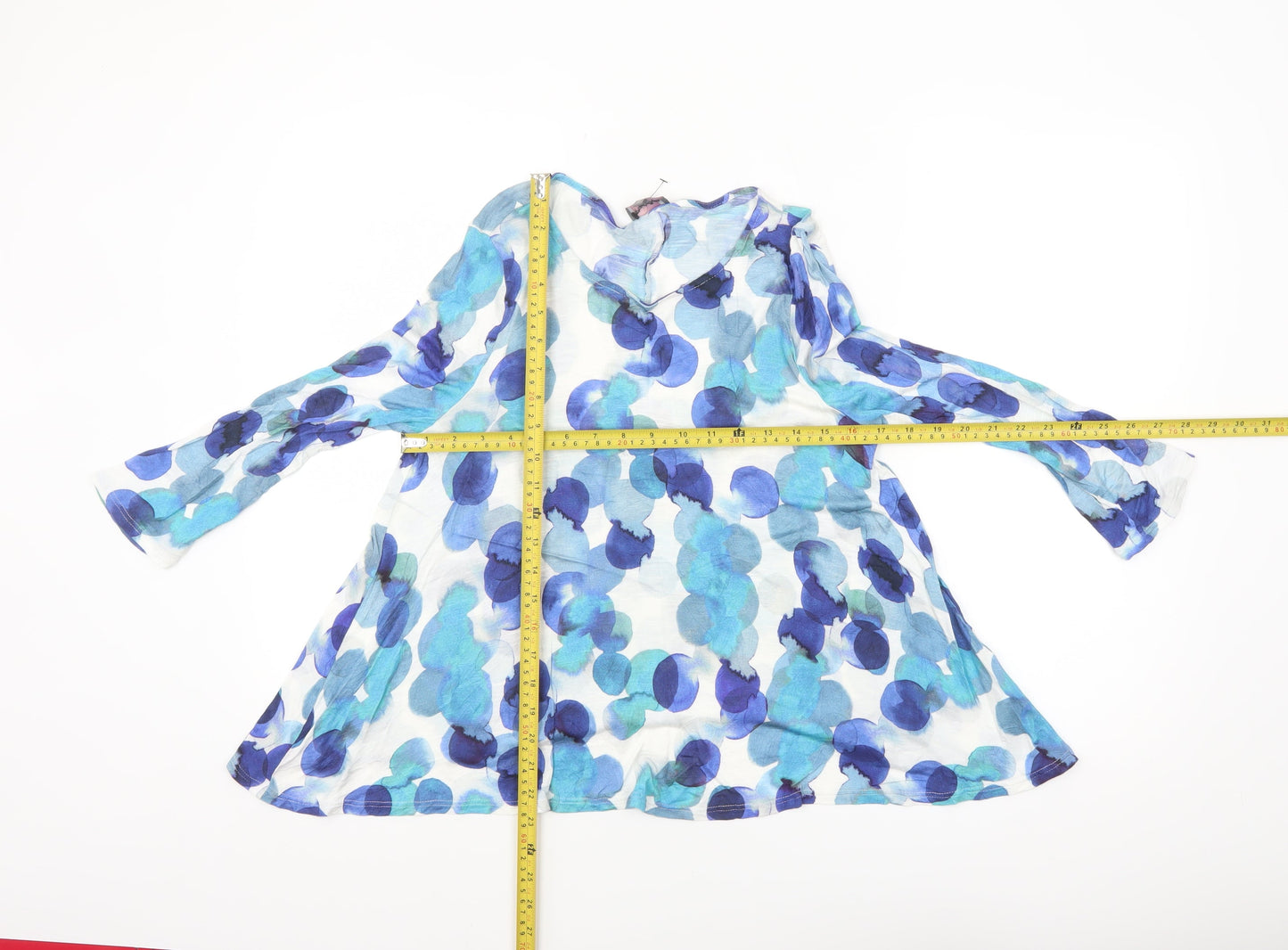 Phase Eight Women Blue Floral Viscose Tunic Blouse Size 10