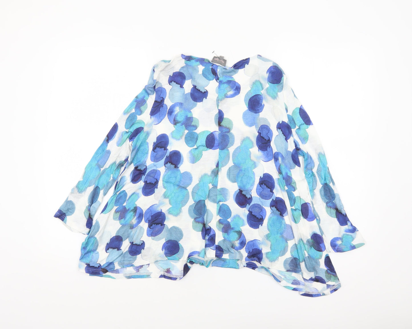 Phase Eight Women Blue Floral Viscose Tunic Blouse Size 10