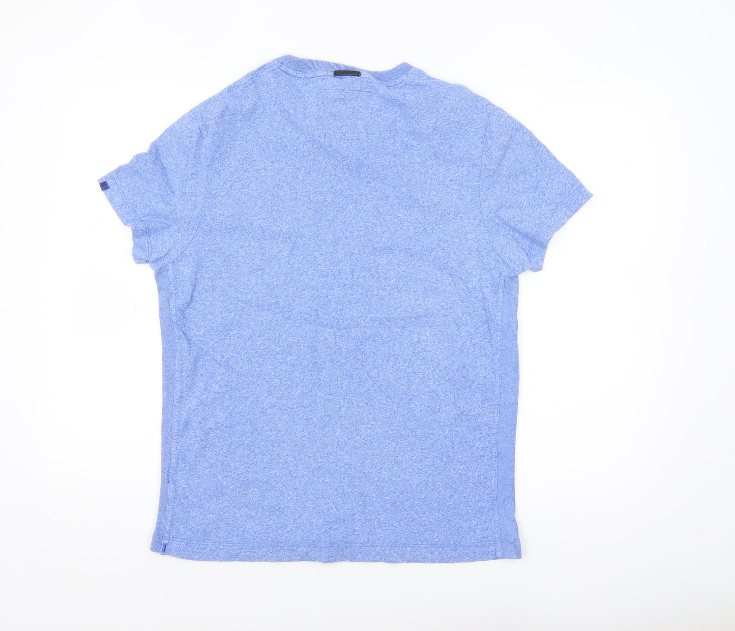 Superdry Idris Elba Men's Blue Cotton V-Neck T-Shirt Size L