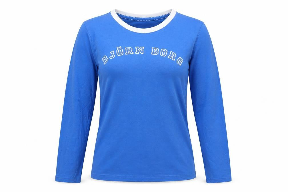 Björn Borg Womens Blue Long Sleeve Cotton Stretch T-Shirt L
