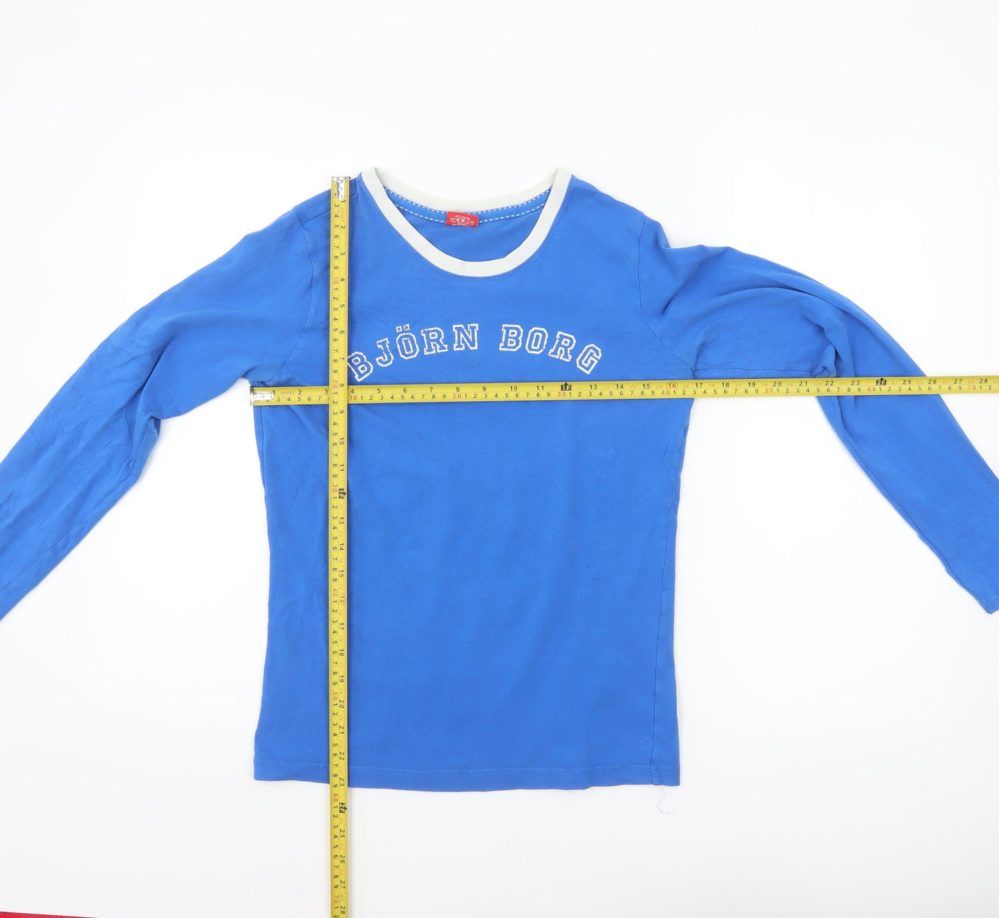 Björn Borg Womens Blue Long Sleeve Cotton Stretch T-Shirt L