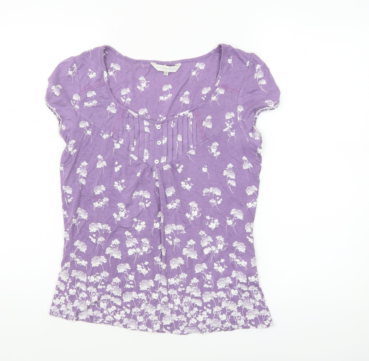 Rocha John Rocha Women's Purple Floral Tunic Blouse Size 12