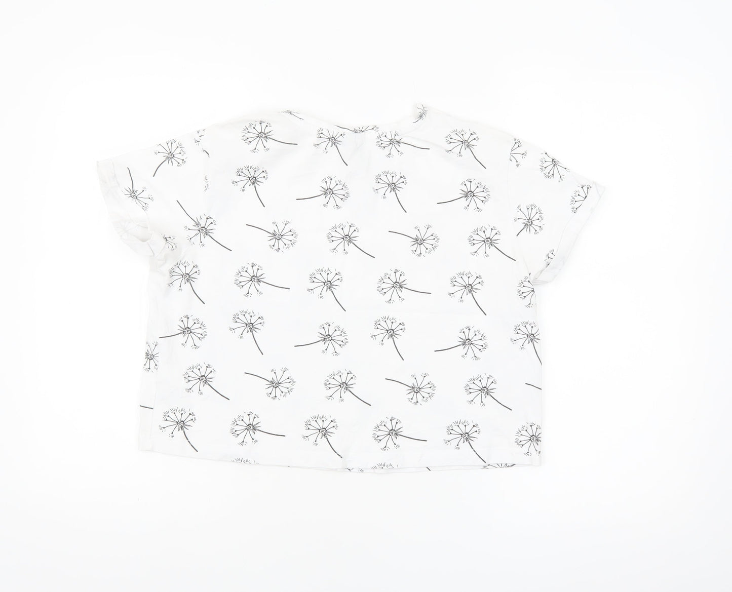 ASOS Women’s White Floral Cotton T-Shirt UK 12 Short Sleeve