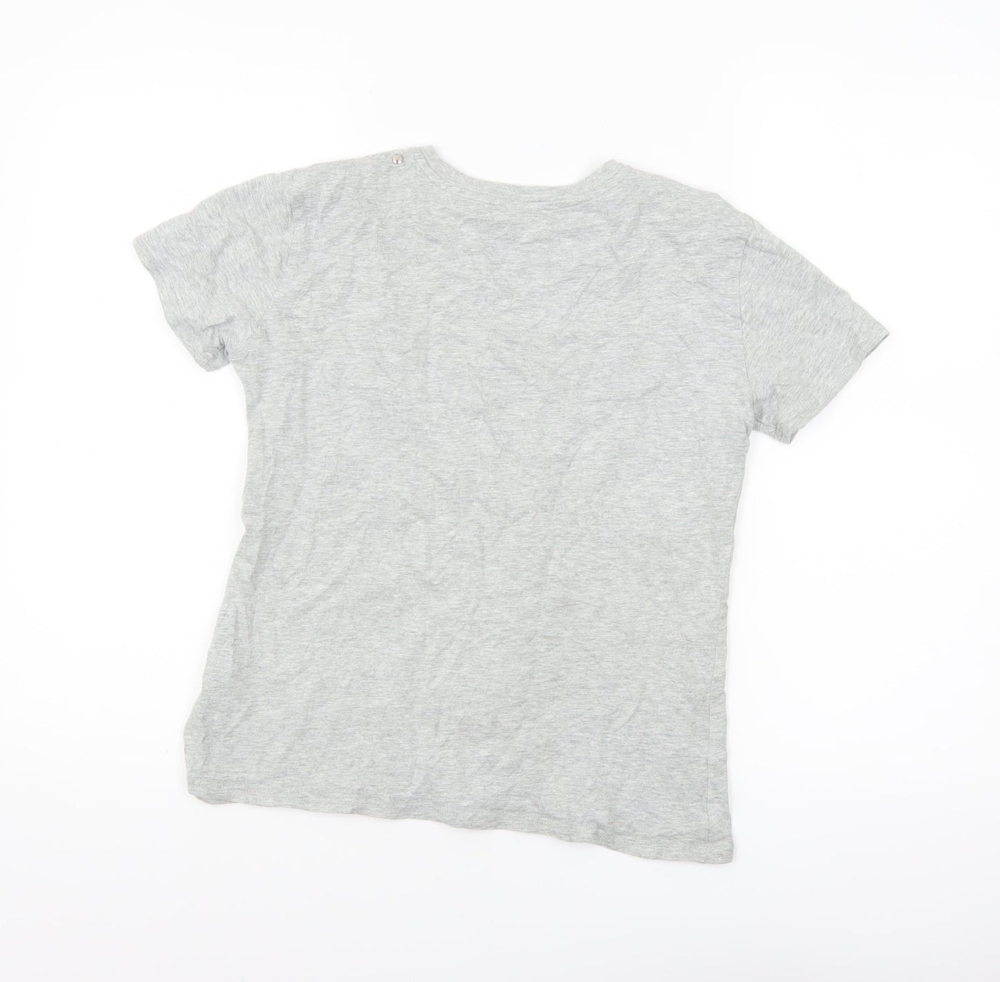 Diesel Women's Grey Cotton Rainbow Logo T-Shirt Size S