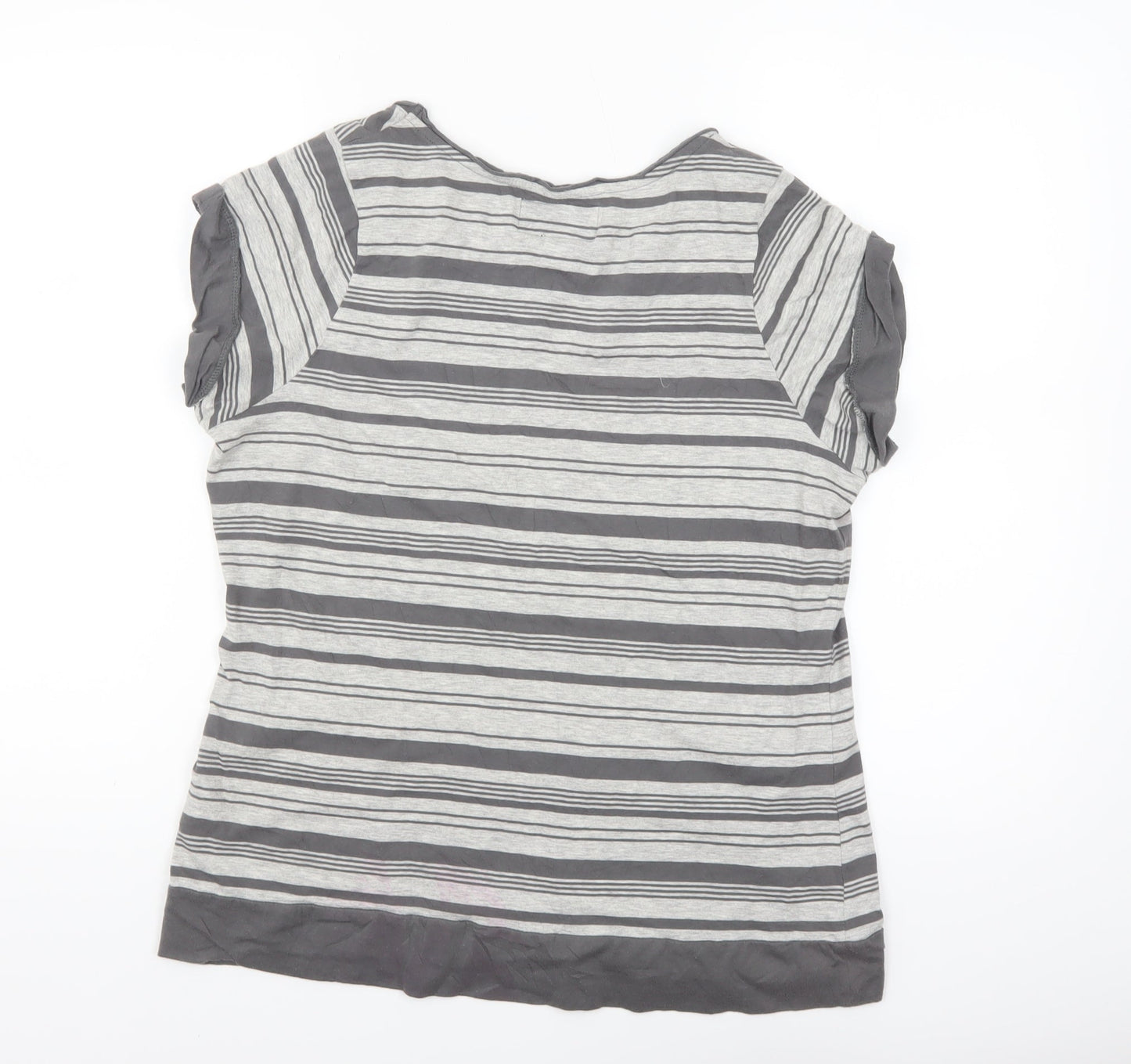 Peter Storm Womens Grey Striped Short Sleeve Cotton T-Shirt Size 18
