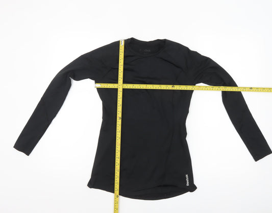 Reebok Womens Black Long Sleeve Slim Fit Activewear Top Size S