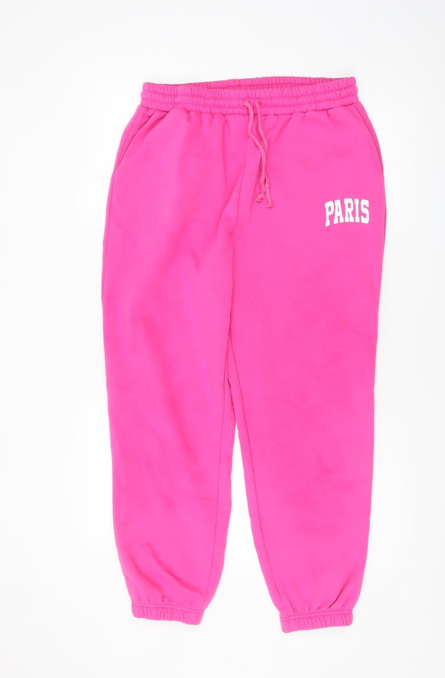 Dunnes Women’s Pink Paris Logo Fleece Sweatpants M