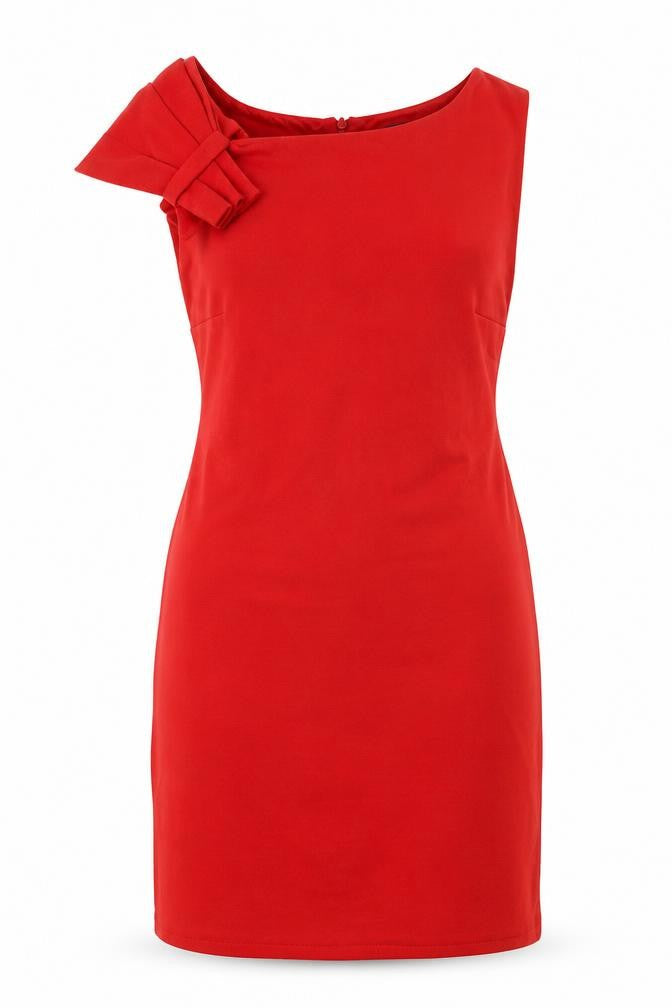 Mango Collection Women Red Bodycon One Shoulder Dress Size 14