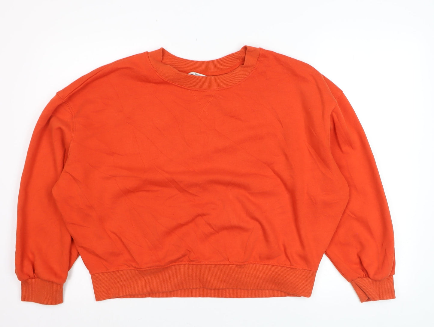 Tu Women’s Orange Pullover Sweatshirt Size S Cotton Blend Casual