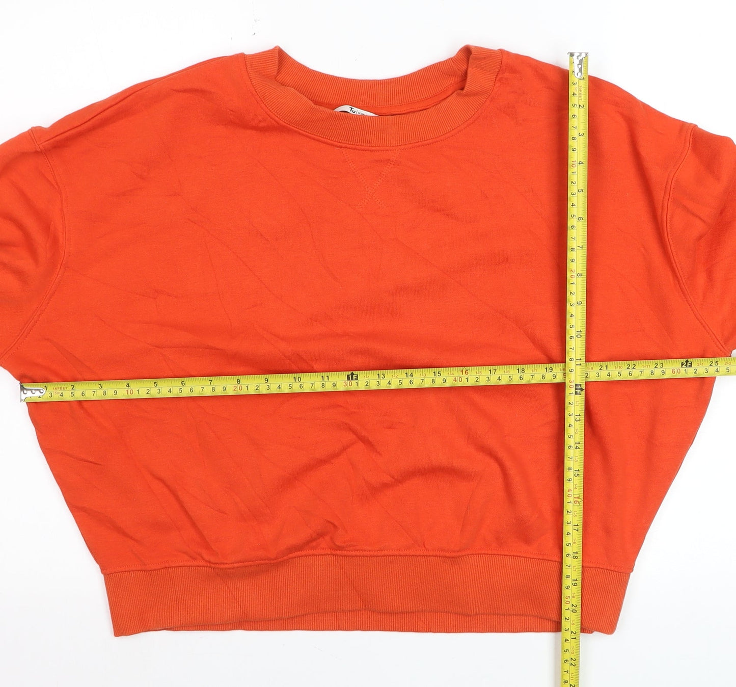 Tu Women’s Orange Pullover Sweatshirt Size S Cotton Blend Casual