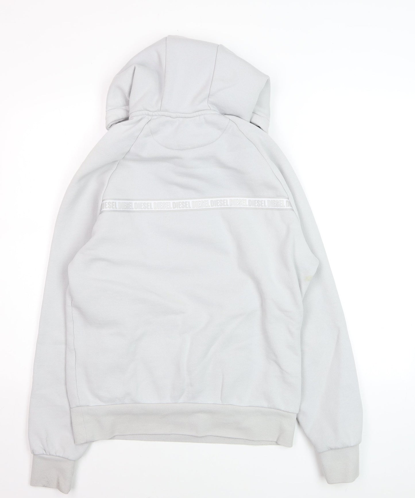Diesel Men's White Small 1/2 Zip Hooded Sweatshirt Fleece