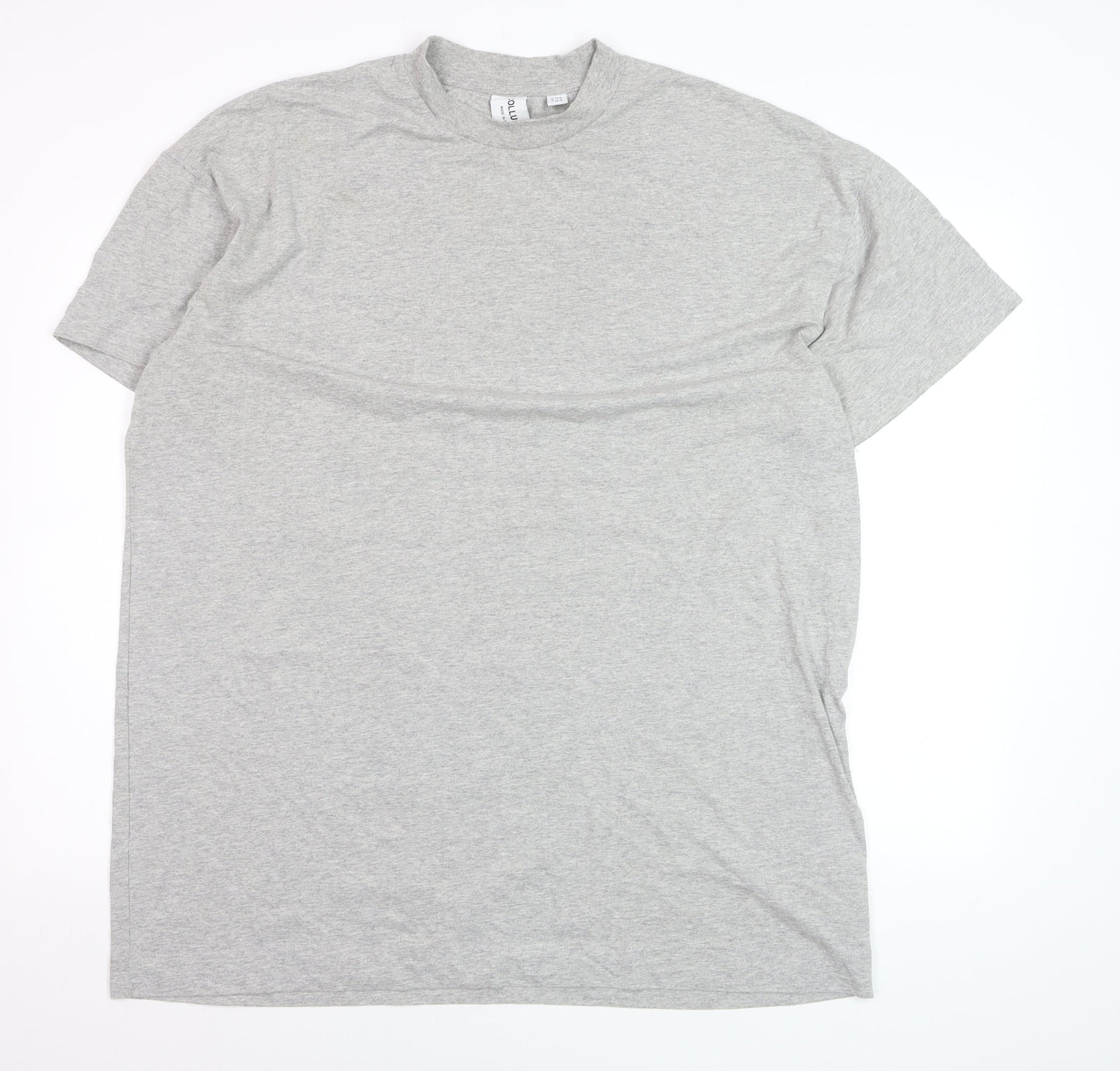 Collusion Mens Grey Crew Neck Cotton T-Shirt Size S Regular Fit
