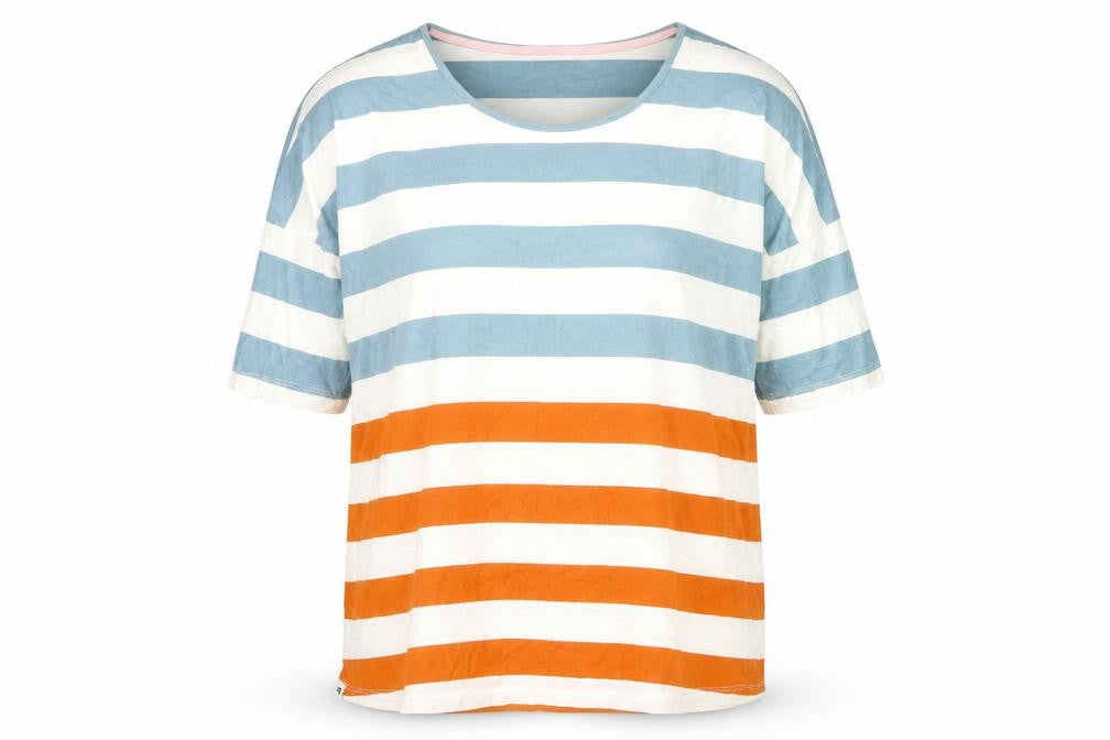 Brakeburn Womens Multicoloured Stripe 3/4 Sleeve Cotton T-Shirt Size 18
