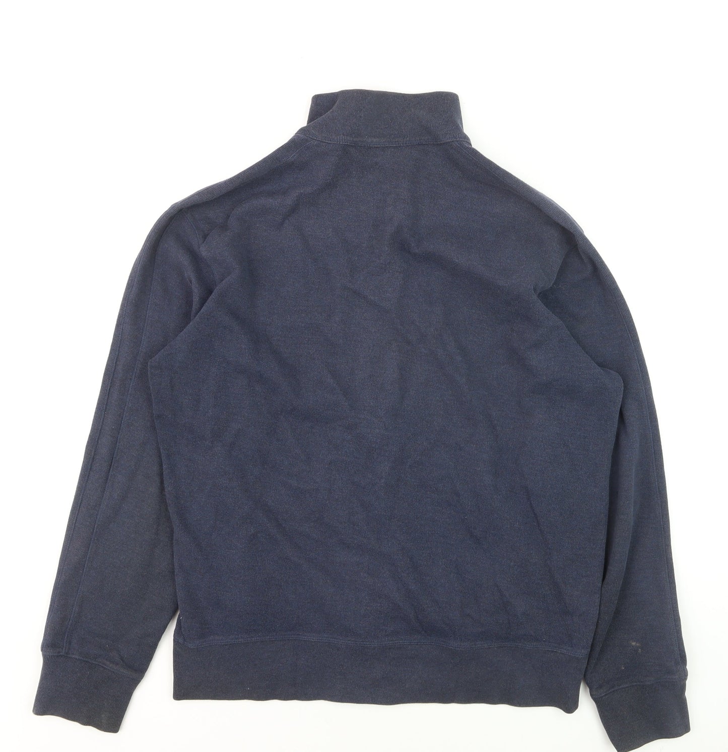 Polo Ralph Lauren Men's Blue Full Zip High Neck Jumper Size L
