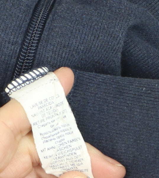 Polo Ralph Lauren Men's Blue Full Zip High Neck Jumper Size L