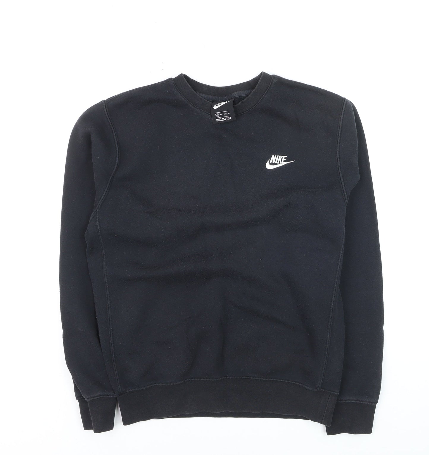 Nike Men's Black XS Fleece Pullover Sweatshirt Crew Neck Logo