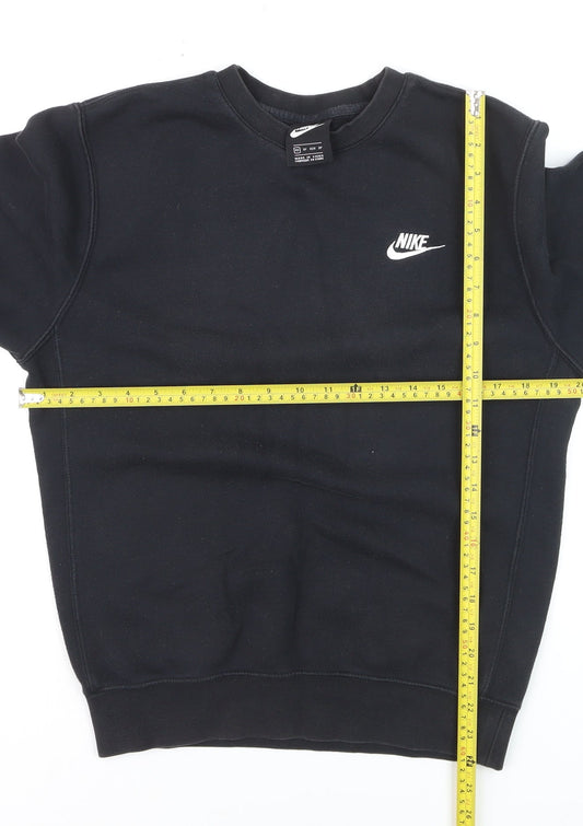 Nike Men's Black XS Fleece Pullover Sweatshirt Crew Neck Logo