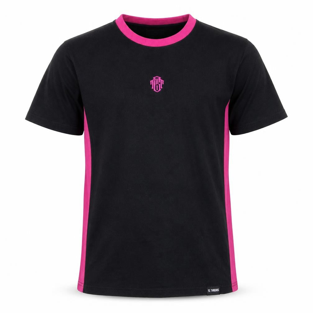 TC Threads Men's Black & Pink Gothic Skull Graphic Cotton T-Shirt Medium