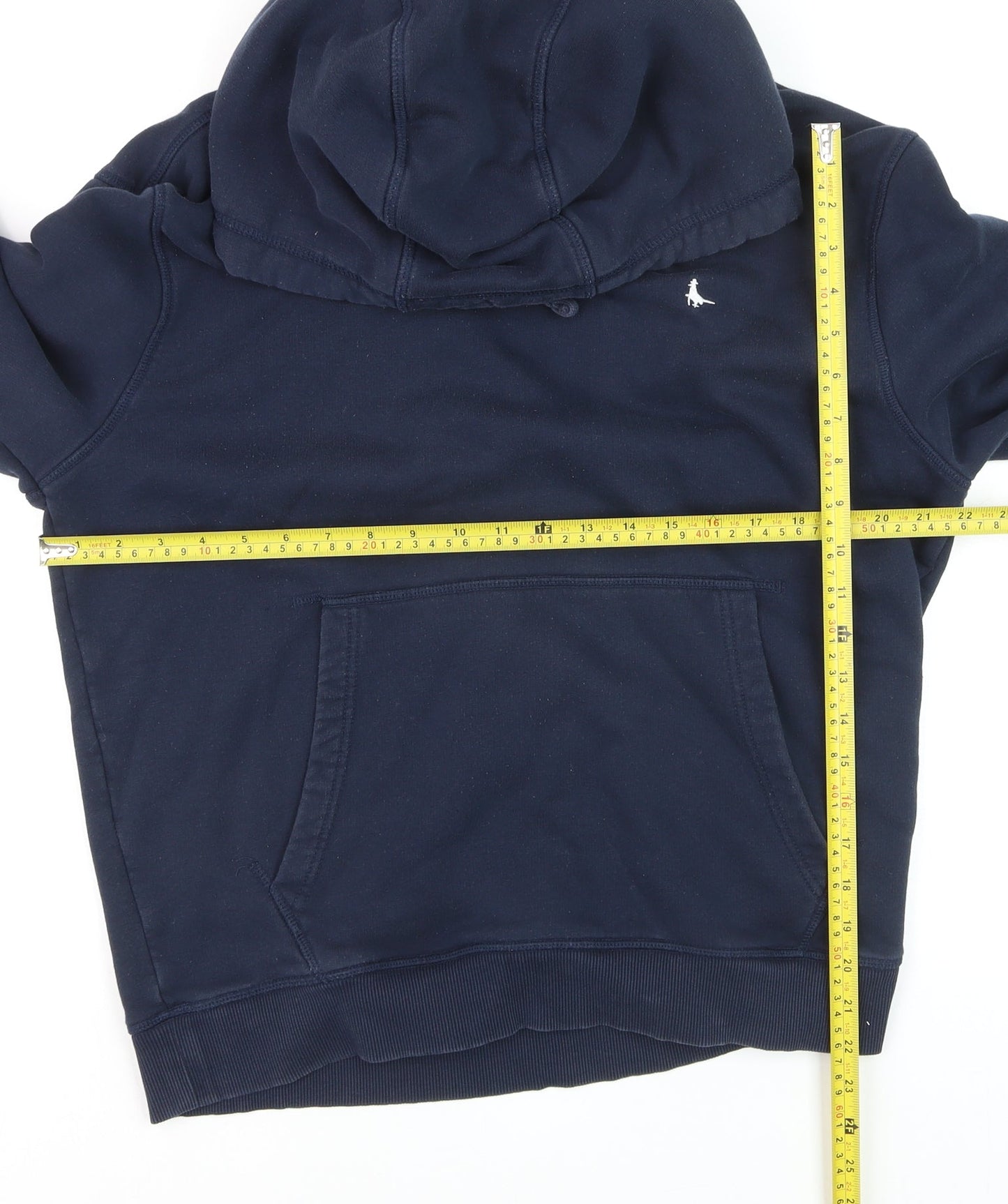 Jack Wills Men's Blue Pullover Hoodie M Regular Fit Logo Fleece