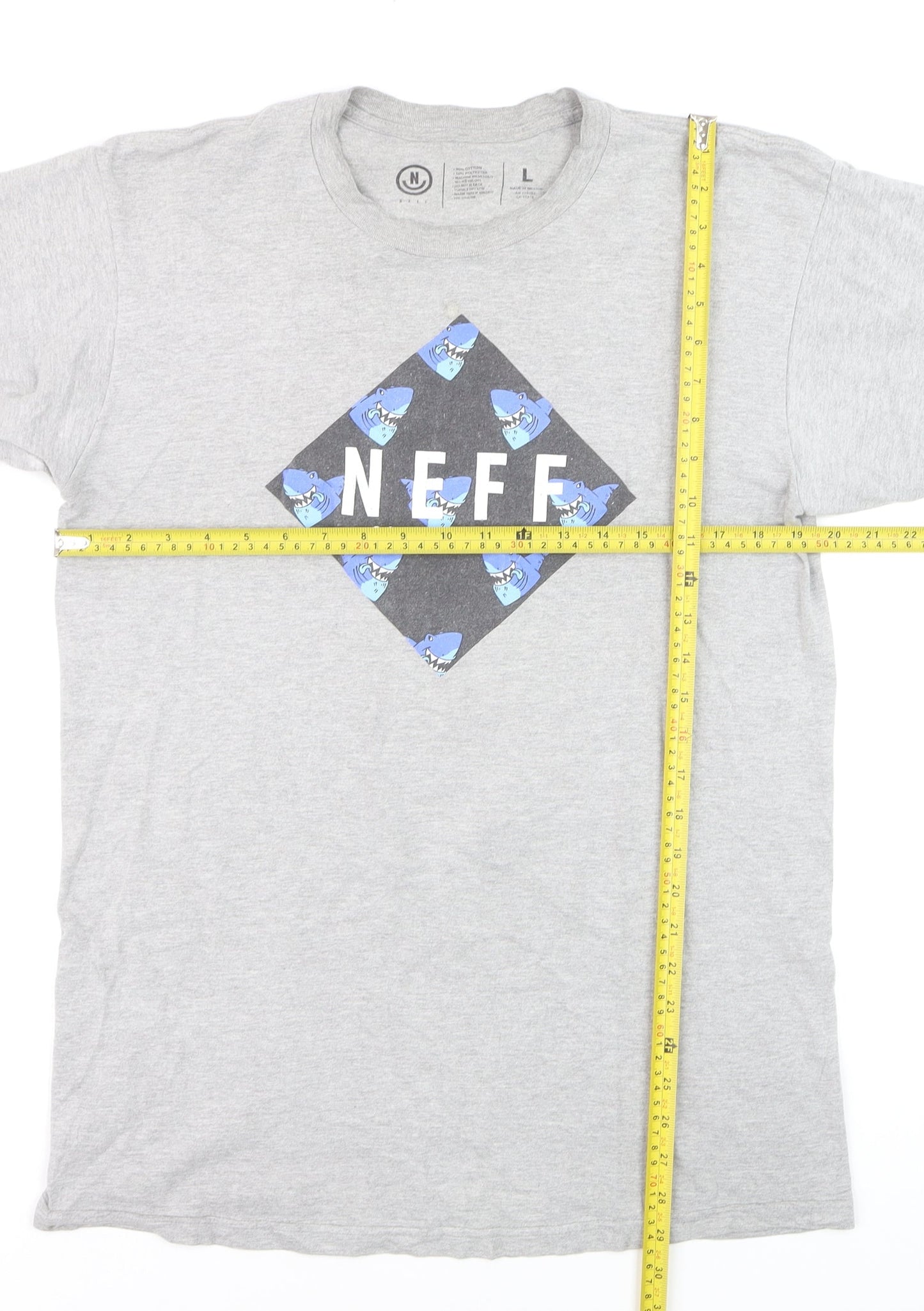 Neff Men’s Grey Graphic Print Crew Neck Short Sleeve T-Shirt Size L
