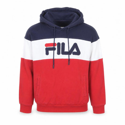 Fila Boys Multicoloured Hoodie M Red Navy White Pullover Cotton Blend