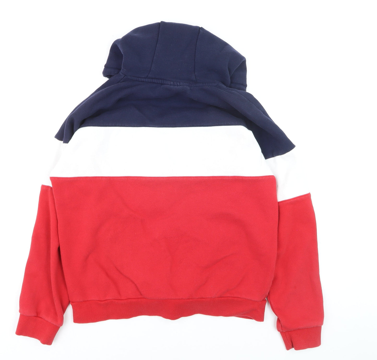 Fila Boys Multicoloured Hoodie M Red Navy White Pullover Cotton Blend