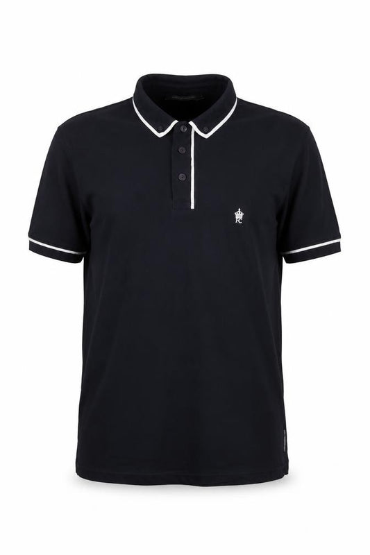 French Connection Men's Black Cotton Polo Shirt Size M Classic Fit