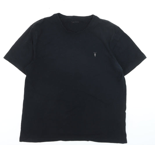 AllSaints Men's Black Crew Neck Cotton T-Shirt XL Classic Fit