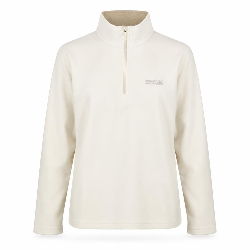 Regatta Women Ivory Fleece 1/2 Zip Pullover Sweatshirt UK 12