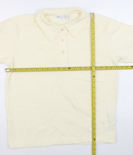 ASOS DESIGN Men's Ivory Polo Shirt XS Short Sleeve Regular Fit