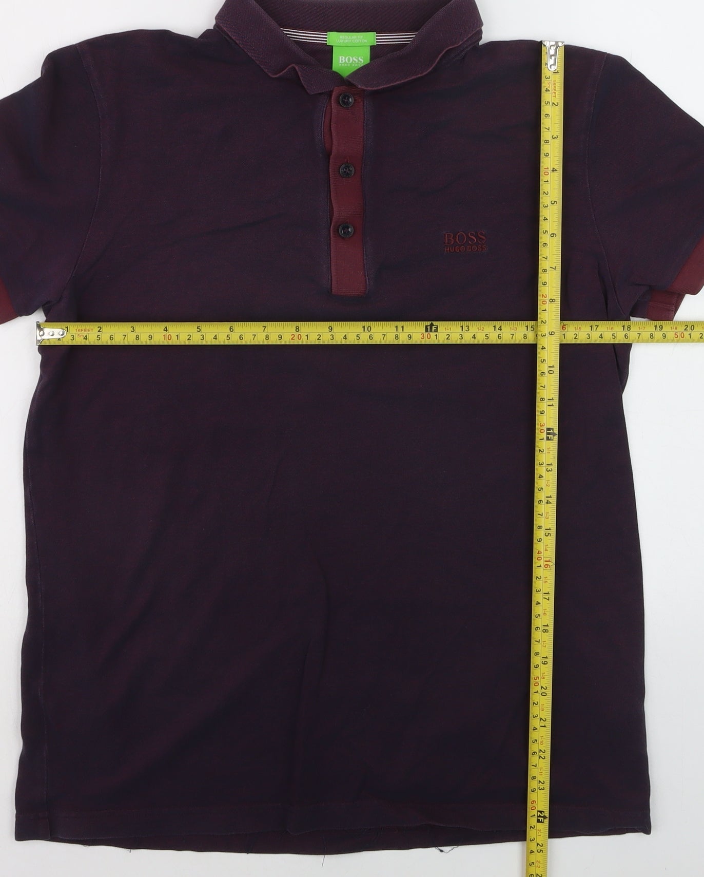 Hugo Boss Men's Purple Regular Fit Luxury Cotton Polo Shirt L