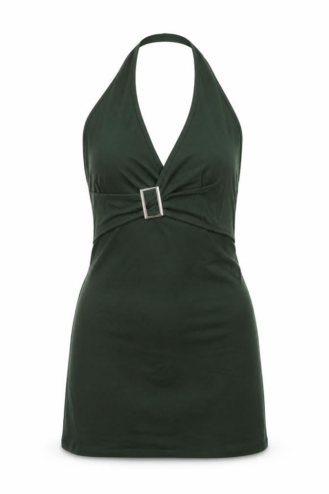 PRETTYLITTLETHING Women’s Green Halter Camisole Top UK 6