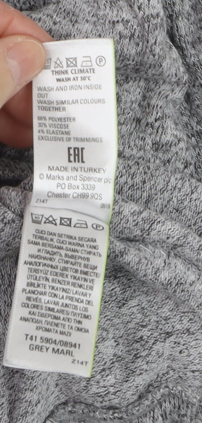 Marks and Spencer Men's Grey Knit Pullover Hoodie Size S