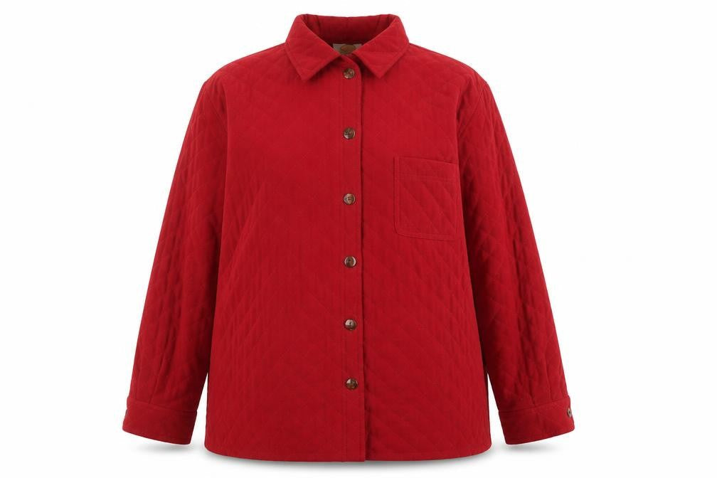 Talbots Women Red Quilted Mid-Length Jacket XL