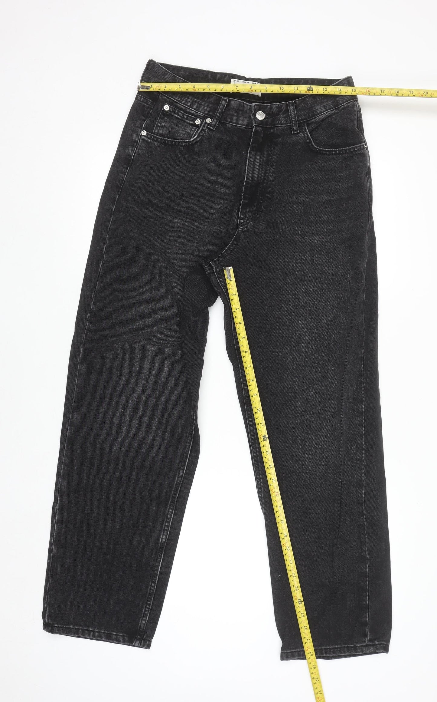 Pull&Bear Men's Black Baggy Fit Denim Jeans Size L 31in