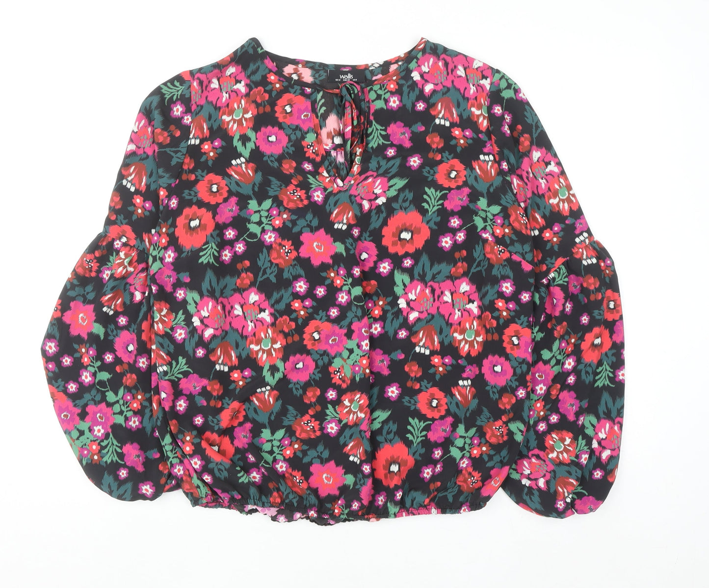Wallis Women’s Multicoloured Floral Long Sleeve V-Neck Tunic Blouse Size 12