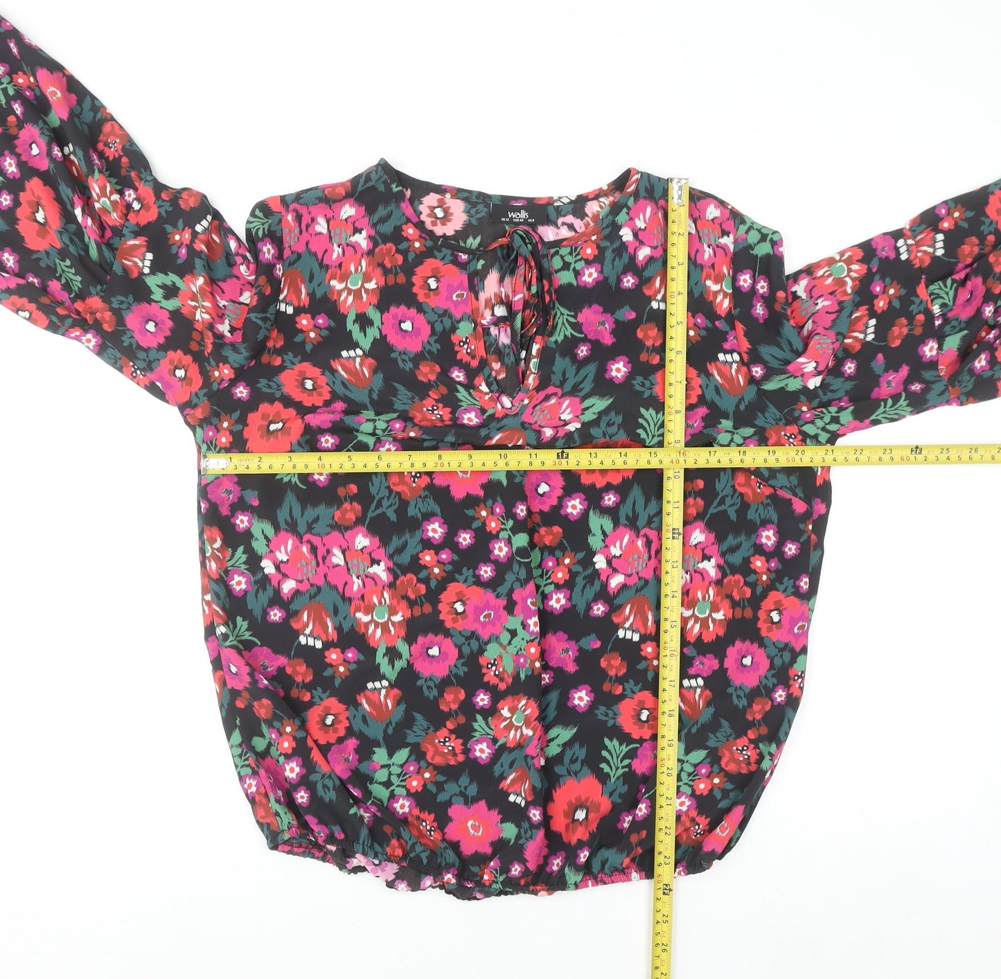 Wallis Women’s Multicoloured Floral Long Sleeve V-Neck Tunic Blouse Size 12