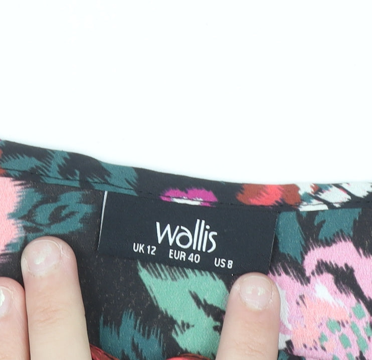 Wallis Women’s Multicoloured Floral Long Sleeve V-Neck Tunic Blouse Size 12