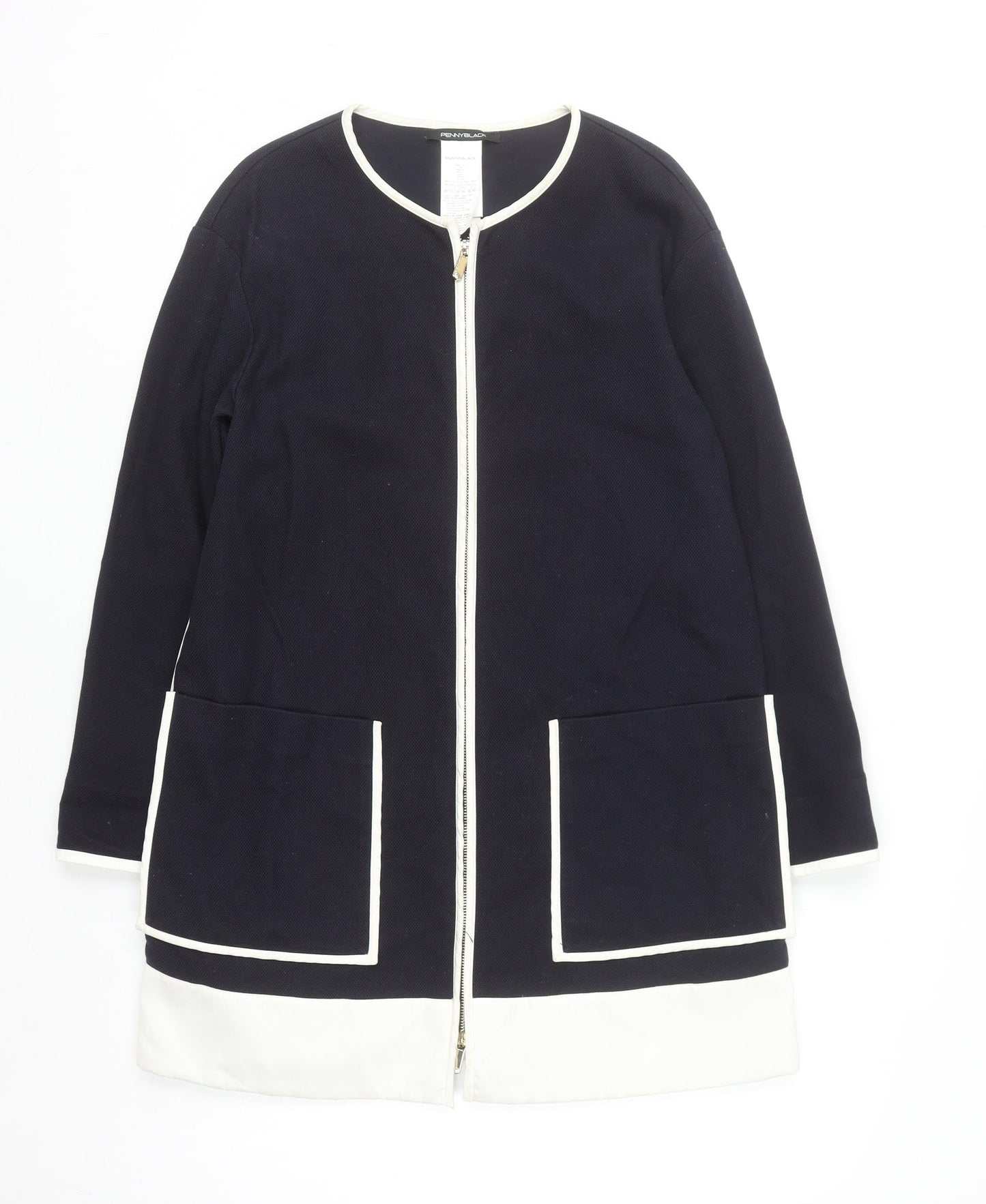 Pennyblack Women's Blue Mid-Length Zip Coat Size 10