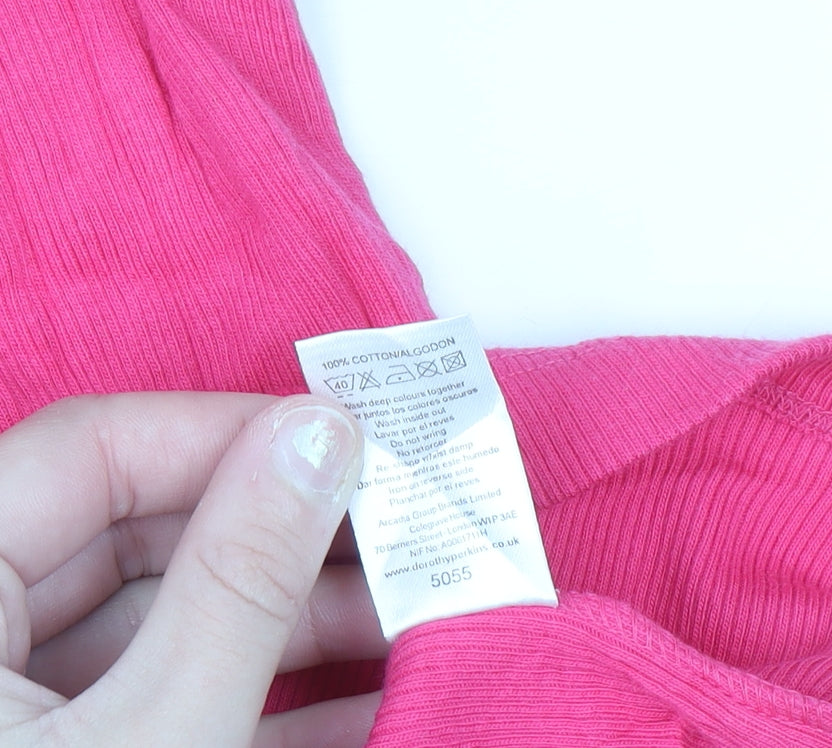 Dorothy Perkins Women's Pink Beaded Cotton Tank Top UK 10