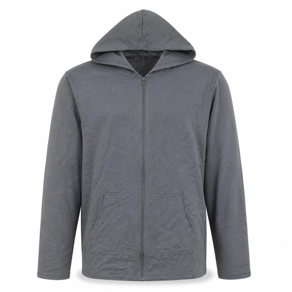 Studio Nightwear Men's Grey Hooded Robe XL Soft Cotton Blend Zip Up