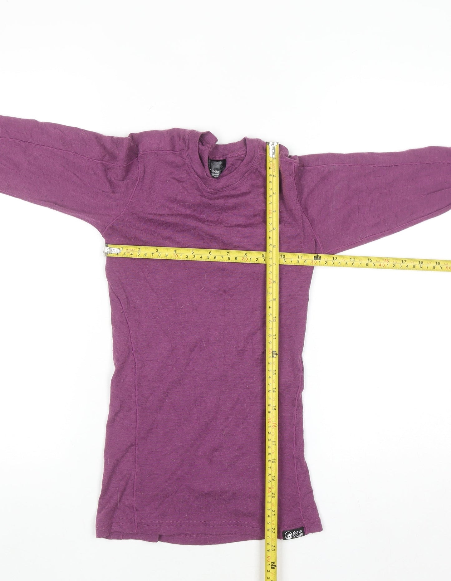 North Ridge Womens Purple Merino Wool Long Sleeve Pullover Jumper S