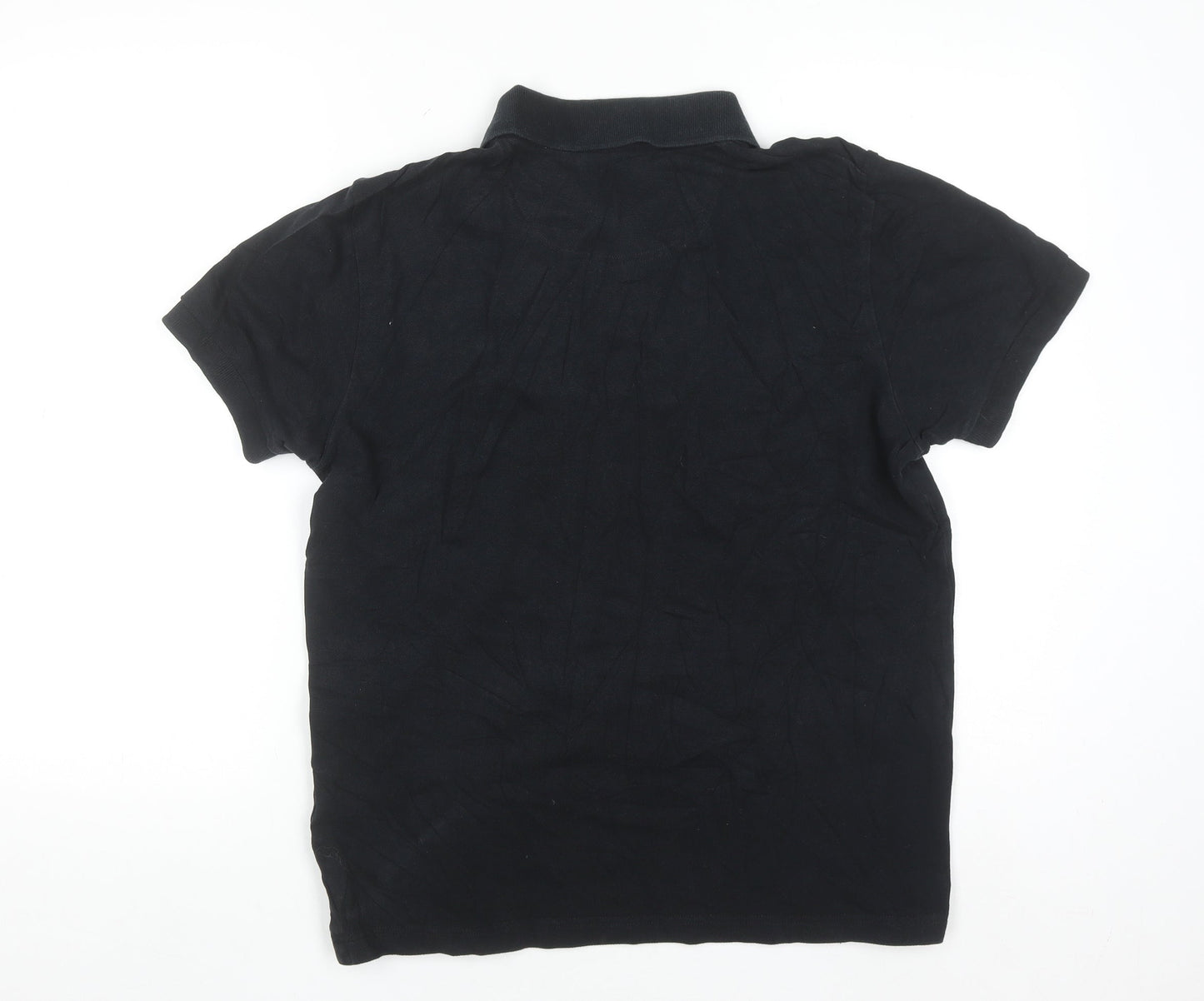 Esprit Men's Black Cotton Polo Shirt Regular Fit M