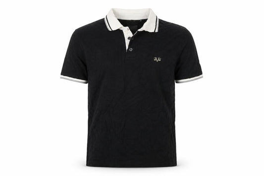 V1969 Men's Black Cotton Polo Shirt Size M Embroidered Logo