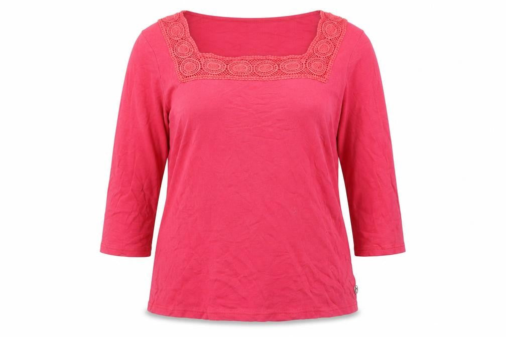 Maine New England Women's Pink 3/4 Sleeve Cotton Tunic Blouse Size 18