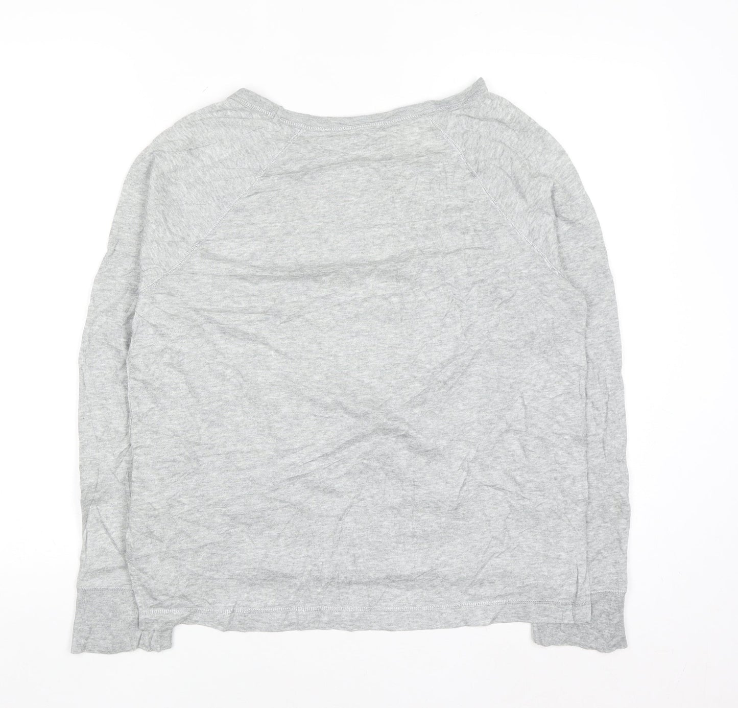 Gap Women Grey Sequin Crew Neck Pullover Sweatshirt M