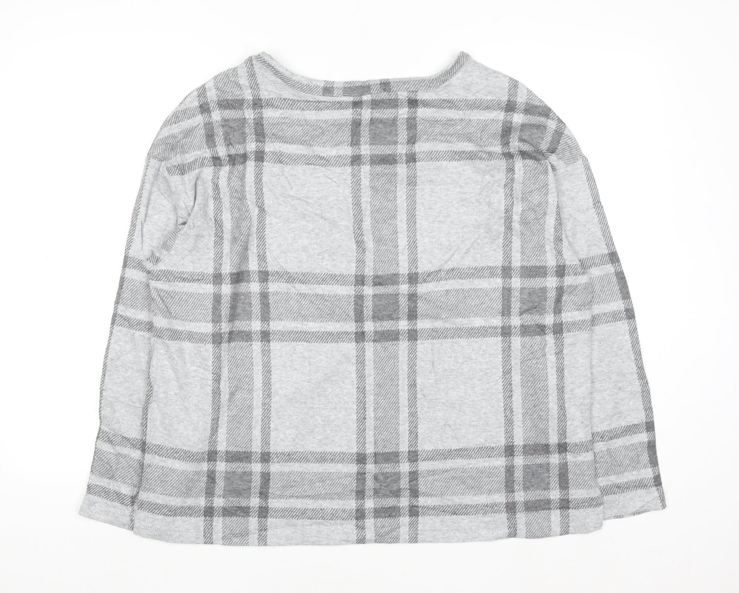 Marks and Spencer Women Grey Check Knit Pullover Jumper Size 16