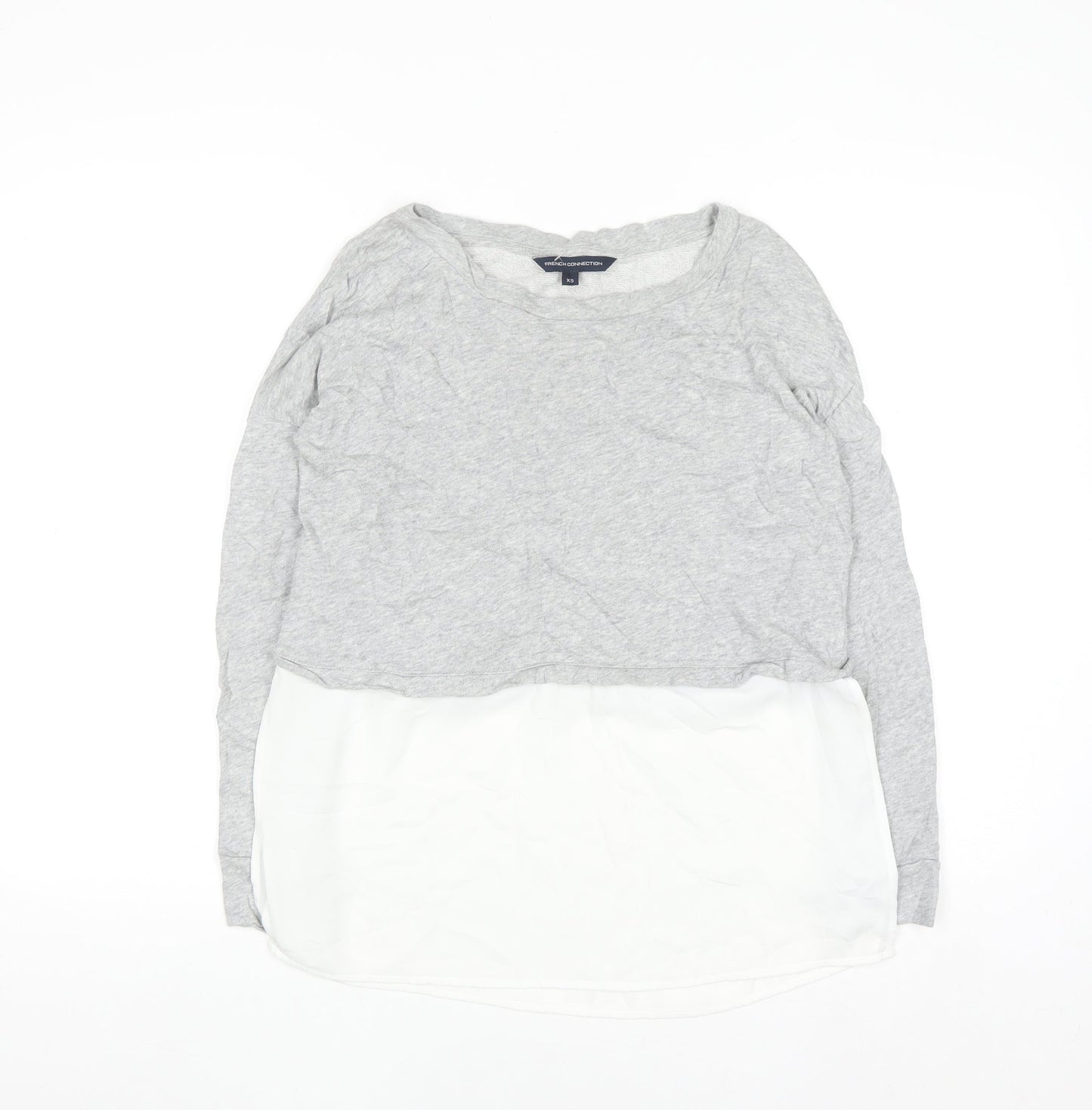 French Connection Womens Grey XS Layered Long Sleeve Blouse