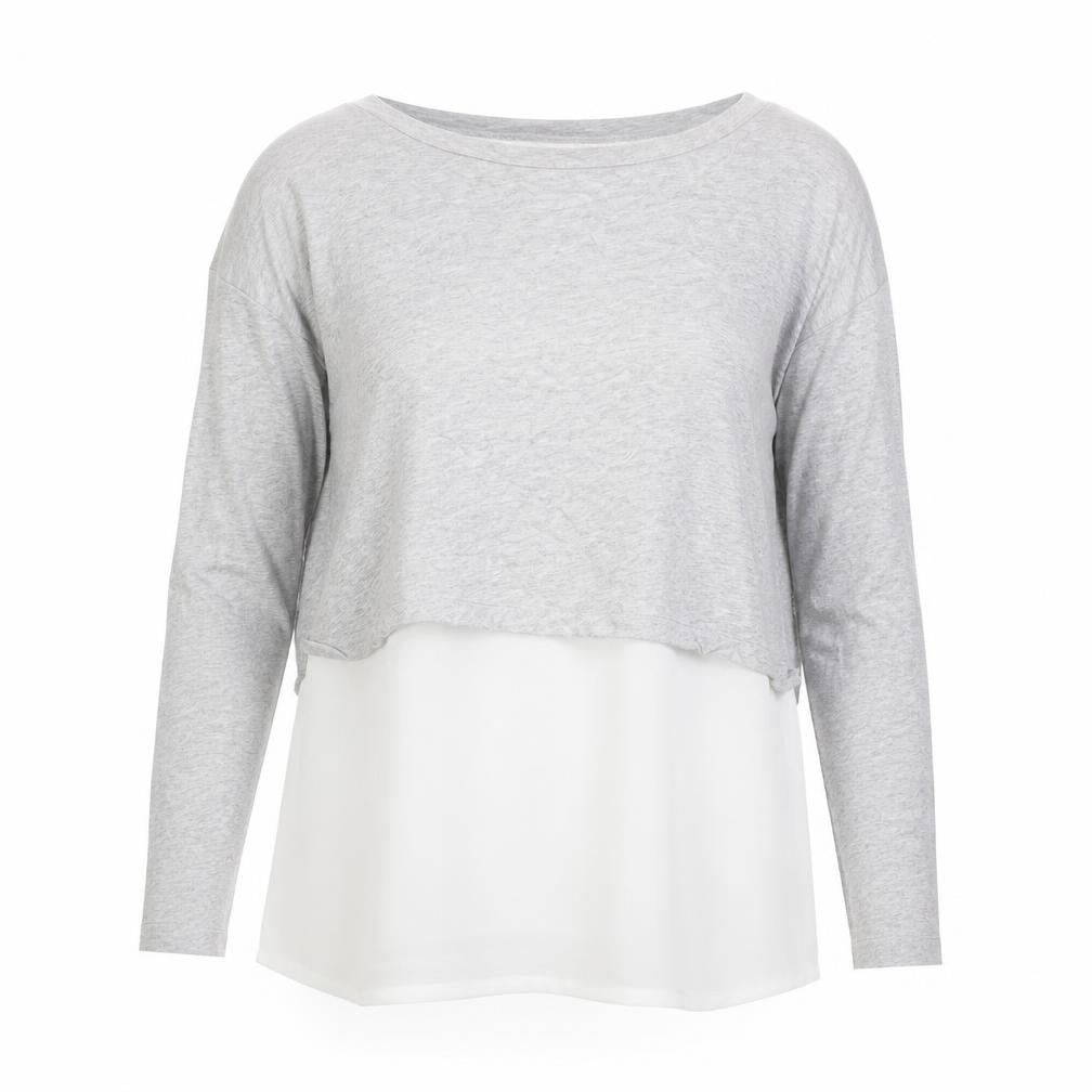 French Connection Womens Grey XS Layered Long Sleeve Blouse