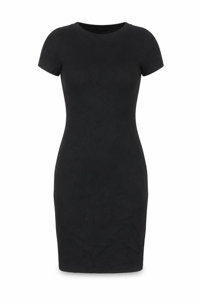 H&M Women Black XS Bodycon Short Sleeve Jersey Dress